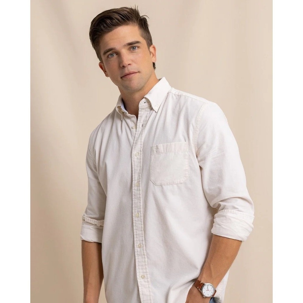 Southern Tide Mens Oatmeal Lightweight Bedford Cord Button Down Shirt XXL NEW
